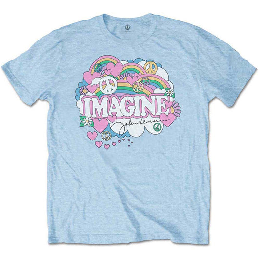 John Lennon Unisex T-Shirt: Rainbows, Love & Peace T-Shirt