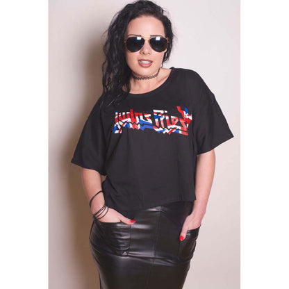 Judas Priest Ladies T-Shirt: Union (Boxy Style/Glitter Print) T-Shirt