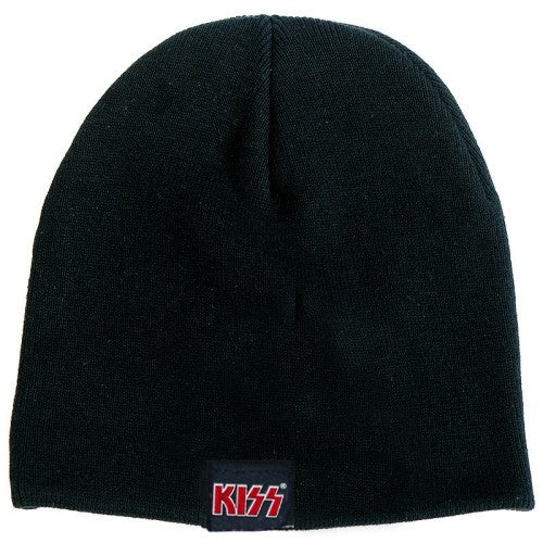 KISS Unisex Beanie Hat: Red on White Logo Muts