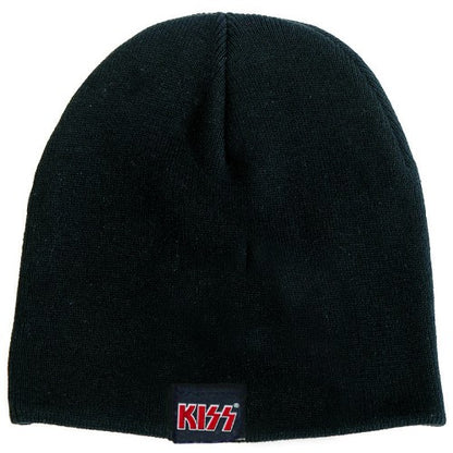 KISS Unisex Beanie Hat: Red on White Logo Muts