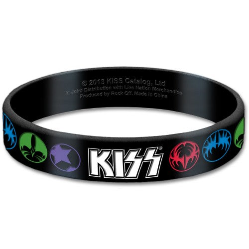 KISS Gummy Wristband: Logo & Icons Polsband