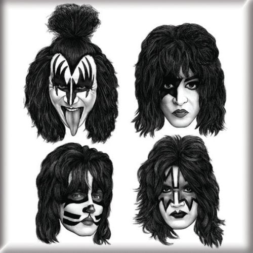 KISS Fridge Magnet: Graphite Faces Koelkastmagneet