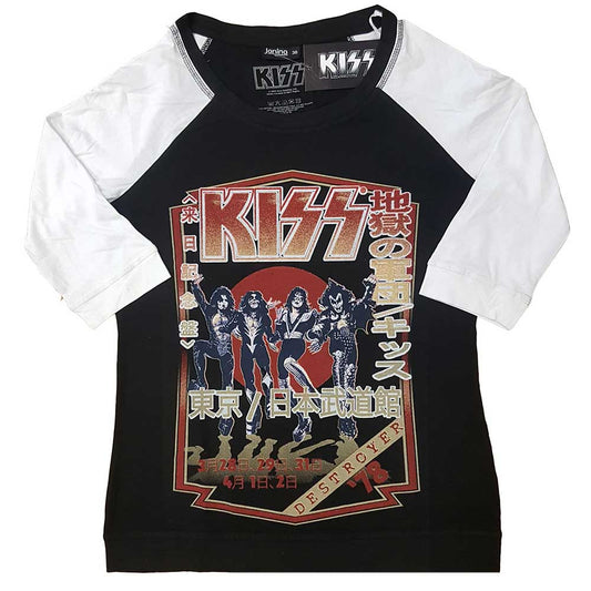 KISS Ladies Raglan T-Shirt: Destroyer Tour '78 Raglan T-Shirt