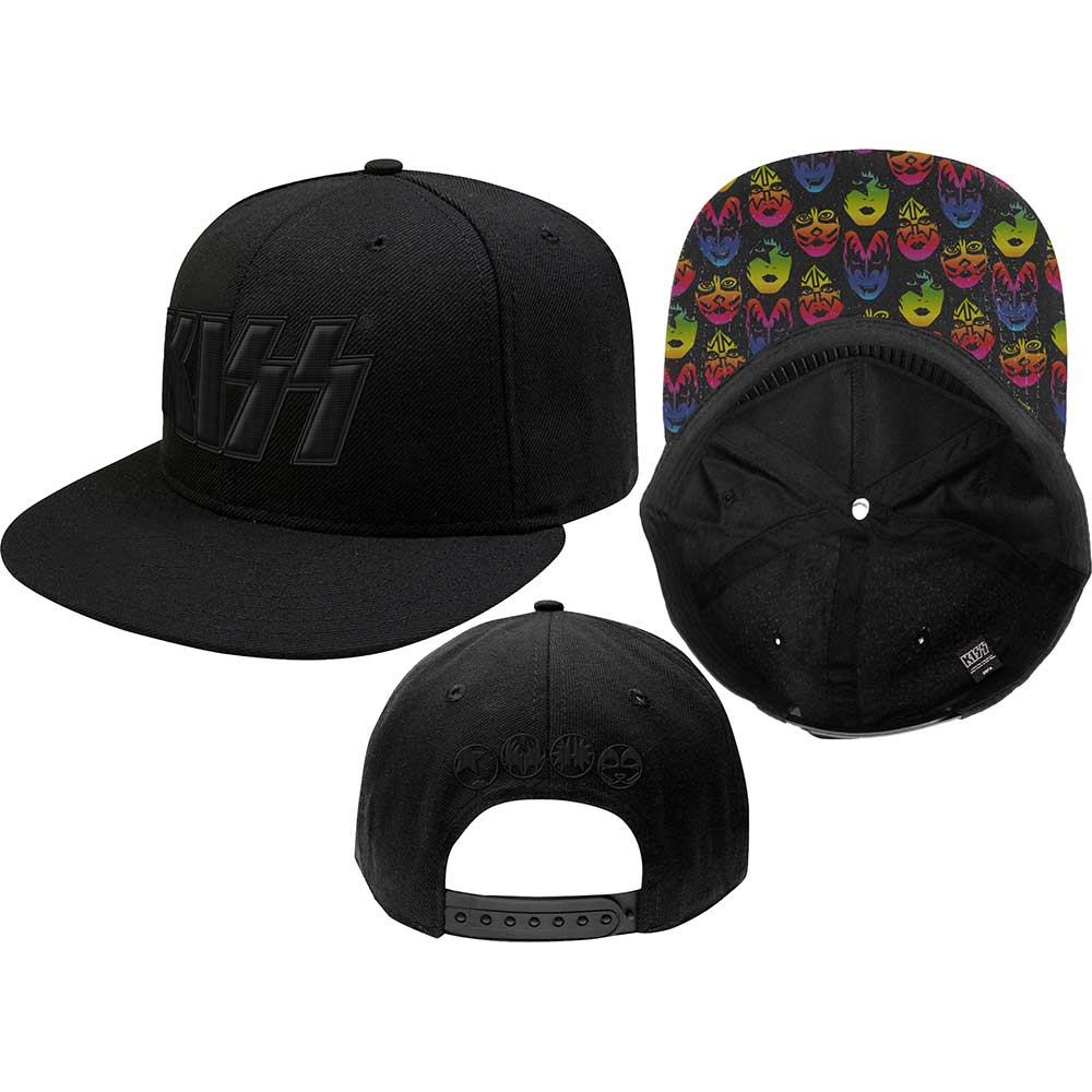 KISS Unisex Snapback Cap: Neon Faces Snapback-pet