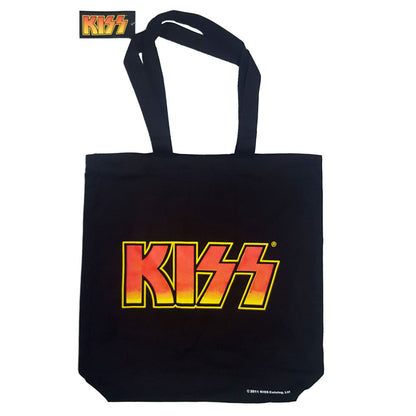 KISS Cotton Tote Bag: Faces & Logo (Back Print) Katoenen draagtas