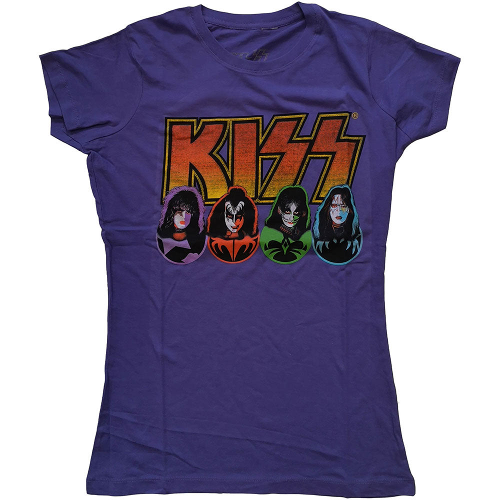 KISS Ladies T-Shirt: Logo, Faces & Icons T-Shirt