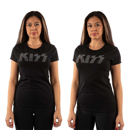 KISS Ladies Embellished T-Shirt: Logo (Diamante) Embellished T-Shirt