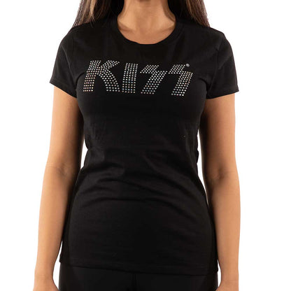 KISS Ladies Embellished T-Shirt: Logo (Diamante) Embellished T-Shirt