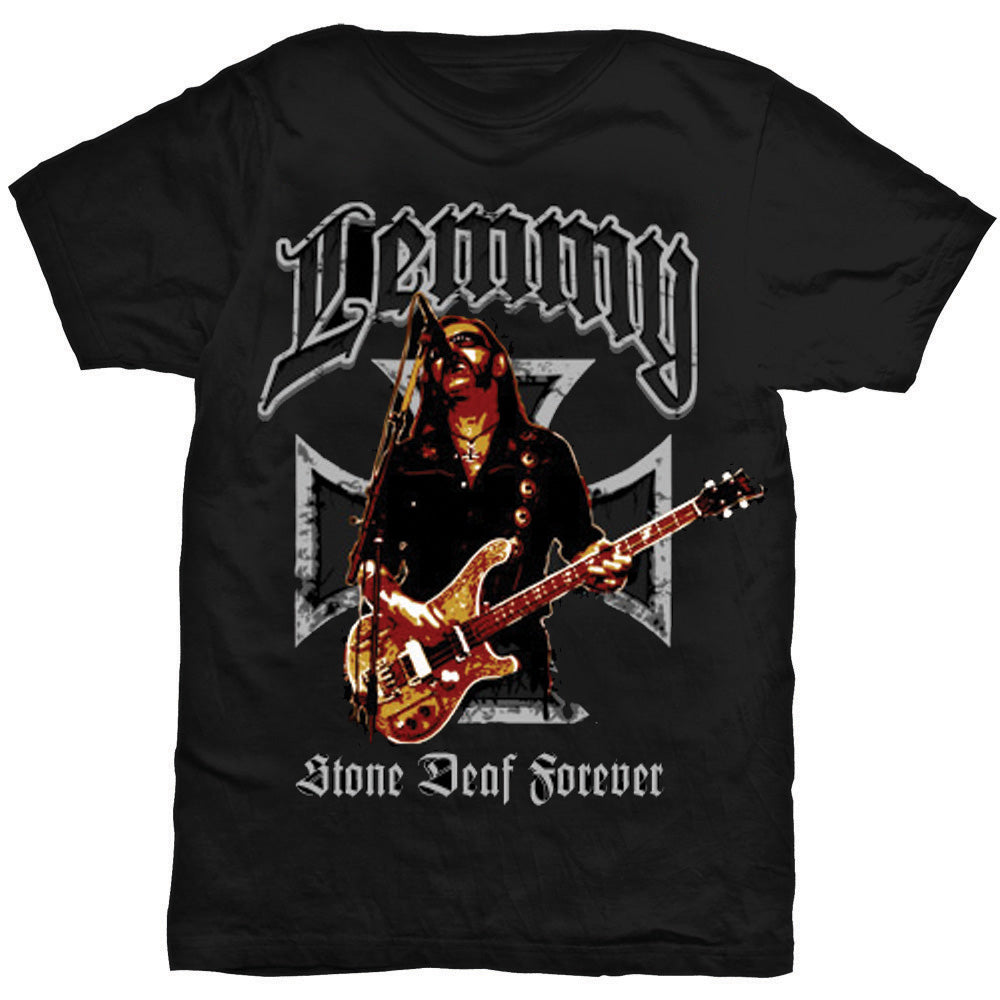 Lemmy Unisex T-Shirt: Iron Cross Stone Deaf Forever T-Shirt