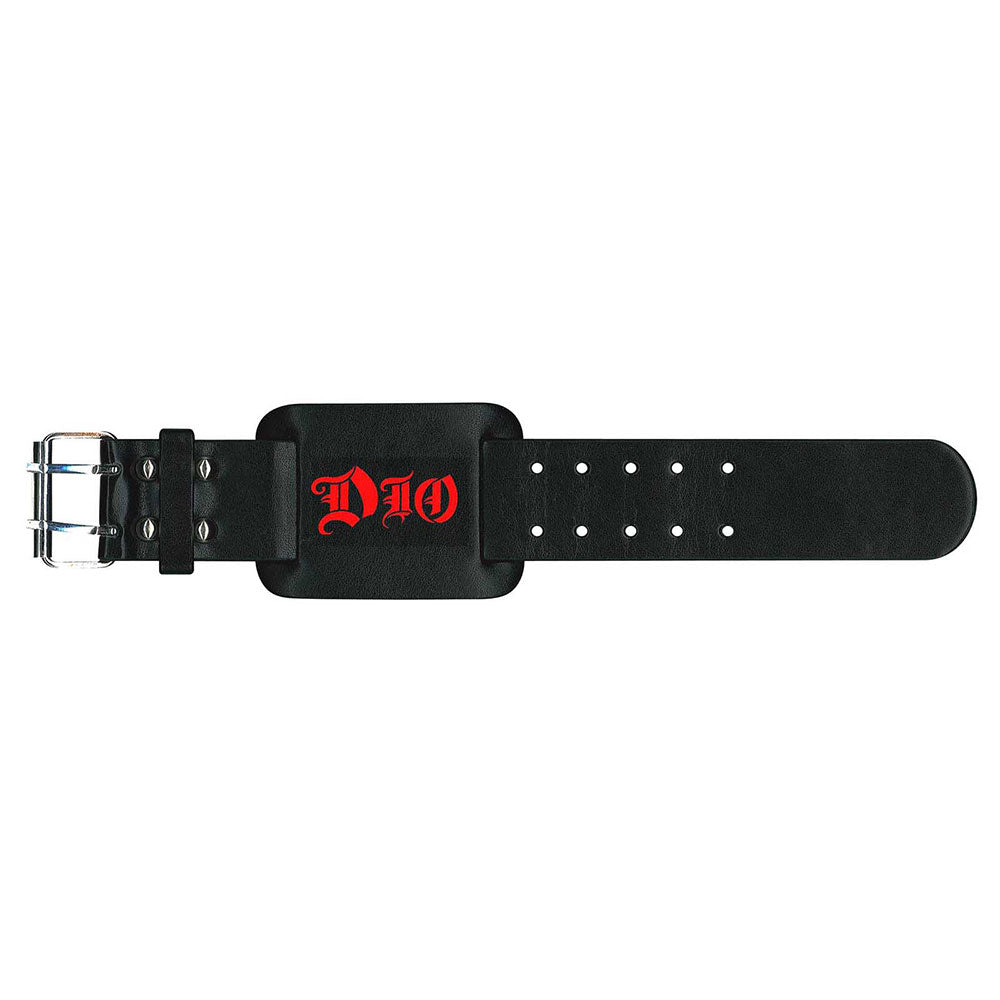 Dio Leather Wrist Strap: Logo Leren polsband
