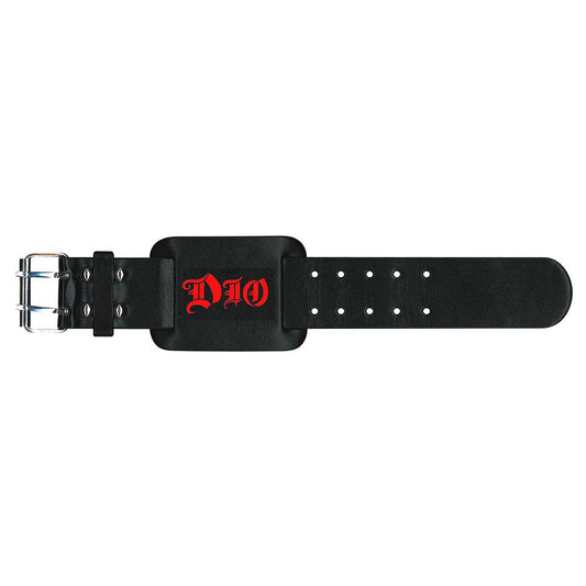 Dio Leather Wrist Strap: Logo Leren polsband