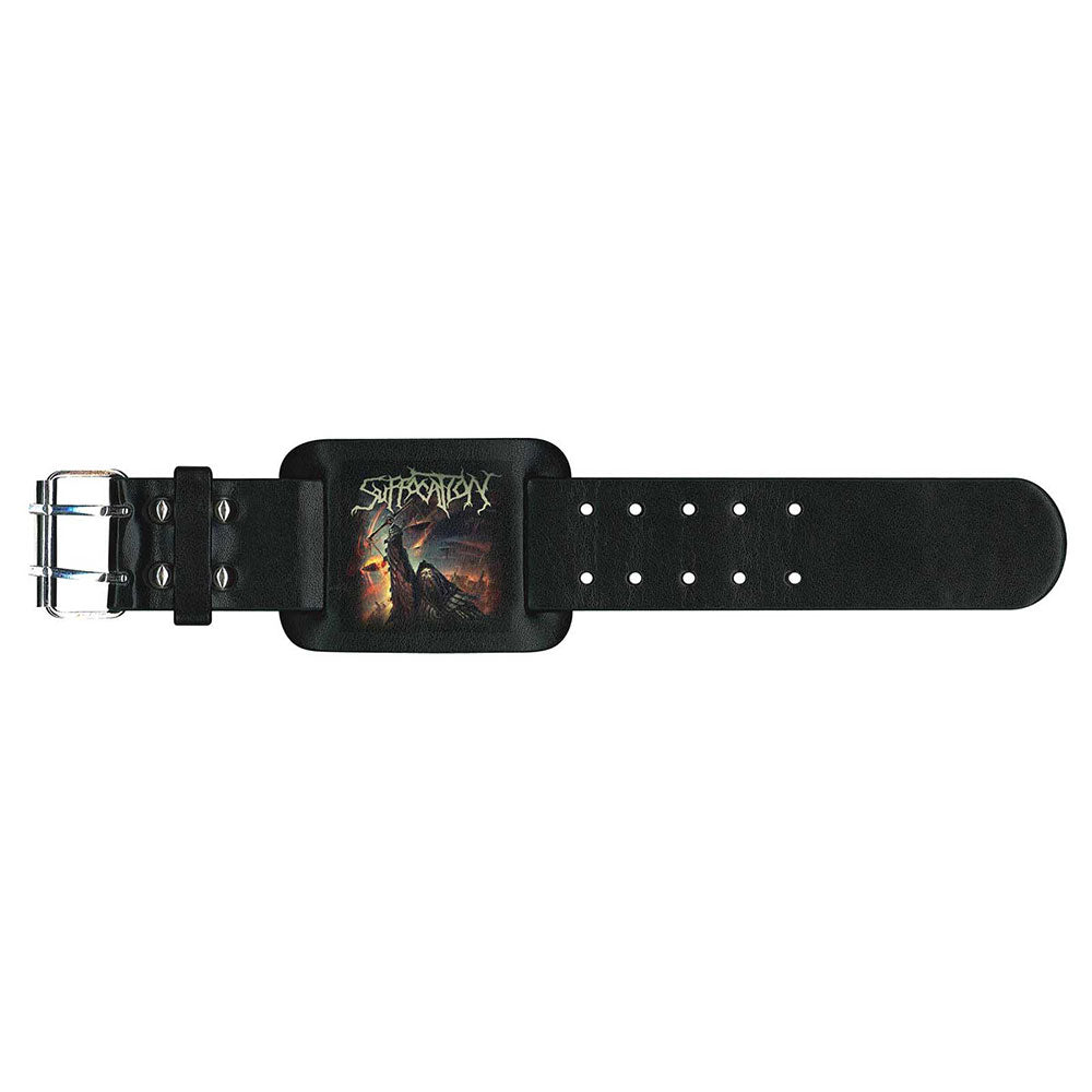 Suffocation Leather Wrist Strap: Pinnacle of Bedlam Leren polsband