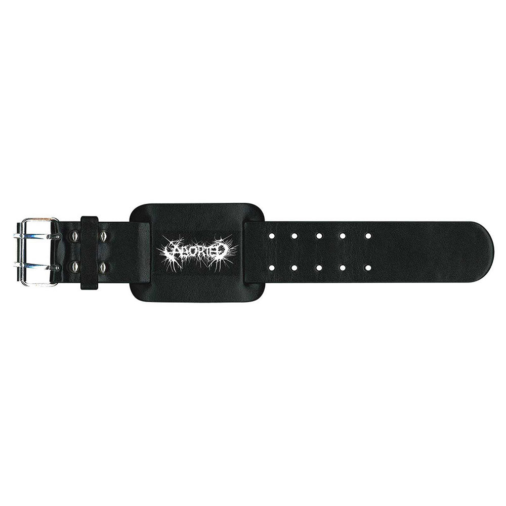 Aborted Leather Wrist Strap: Logo Leren polsband