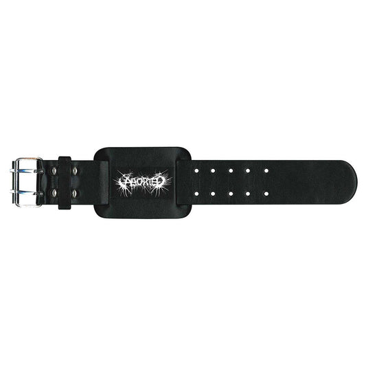 Aborted Leather Wrist Strap: Logo Leren polsband