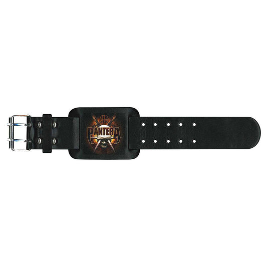 Pantera Leather Wrist Strap: Skull Knives Leren polsband