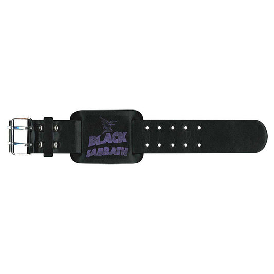 Black Sabbath Leather Wrist Strap: Logo & Creature Leren polsband
