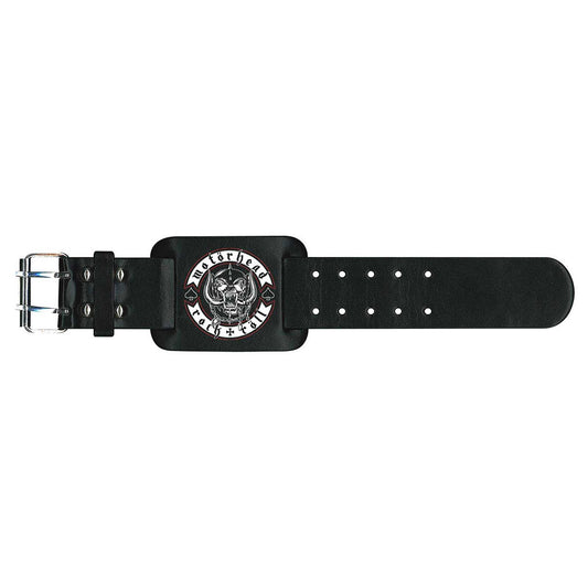 Motorhead Leather Wrist Strap: Biker Badge Leren polsband