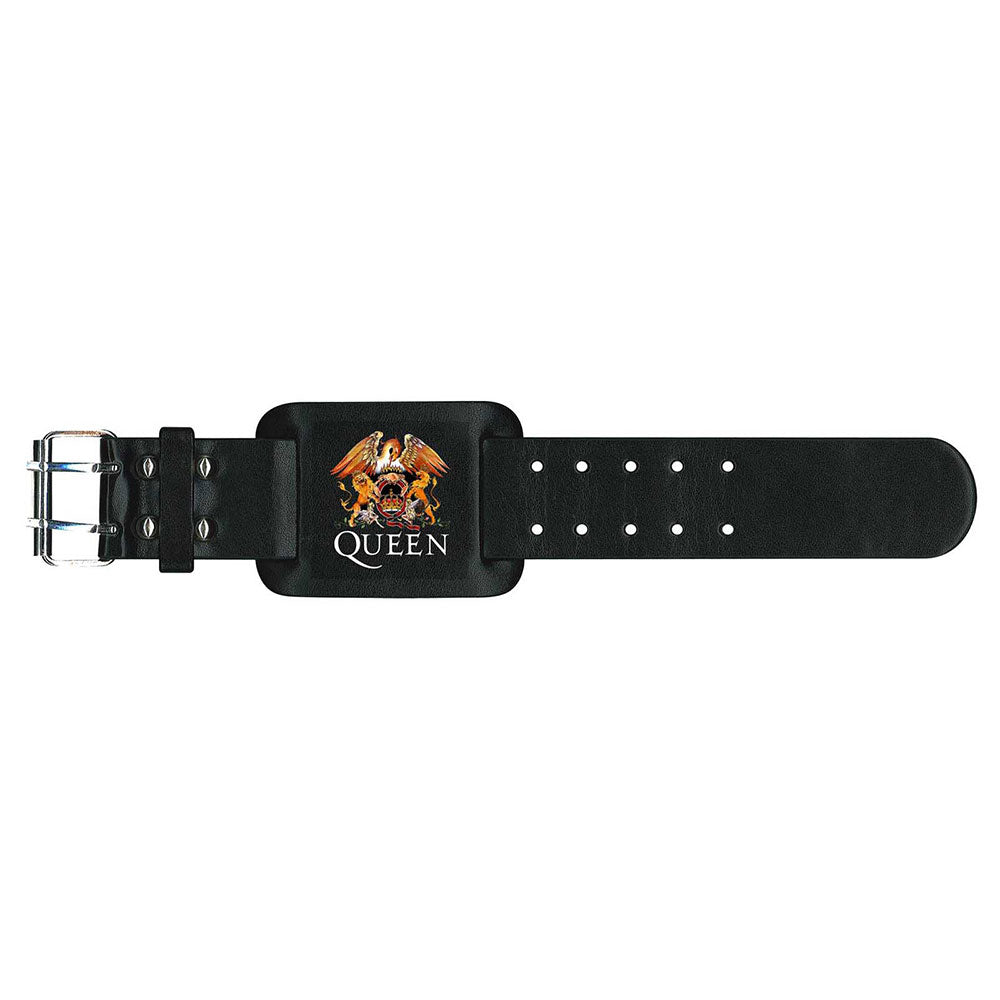 Queen Leather Wrist Strap: Crest Leren polsband