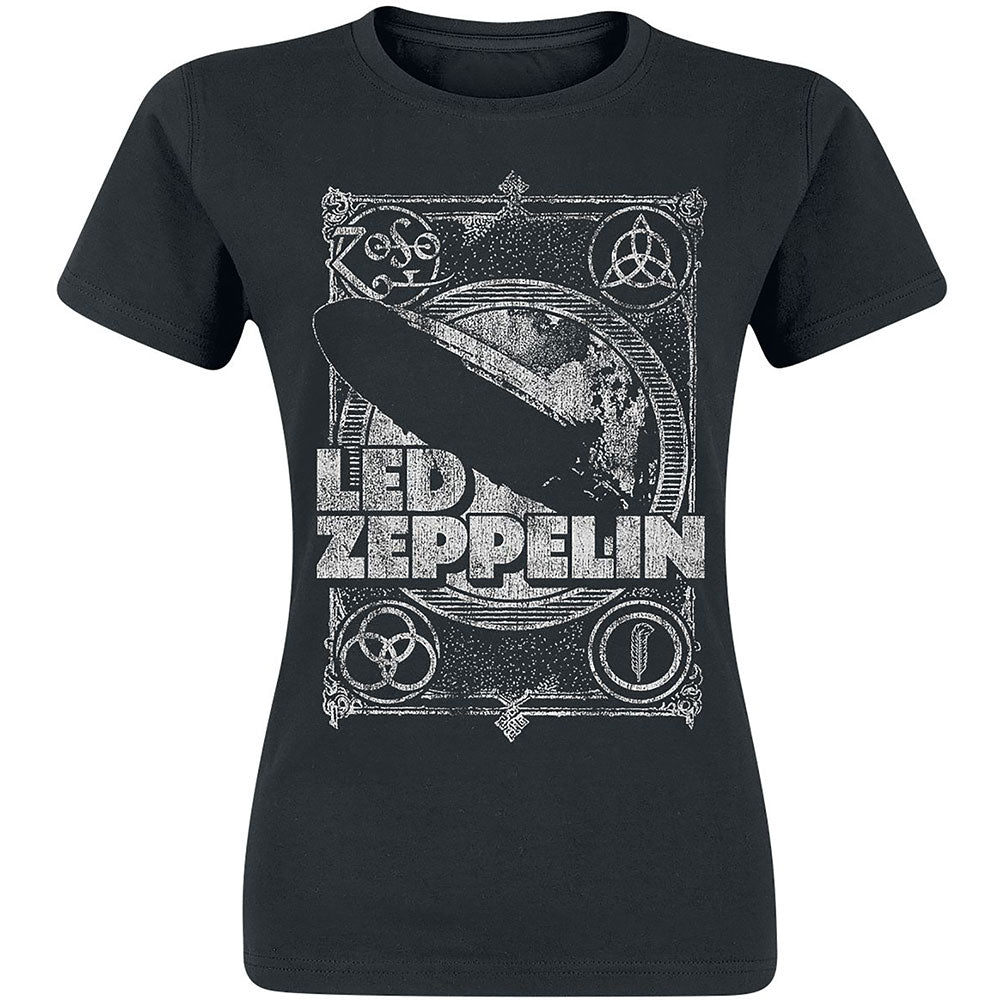 Led Zeppelin Ladies T-Shirt: Vintage Print LZ1 T-Shirt