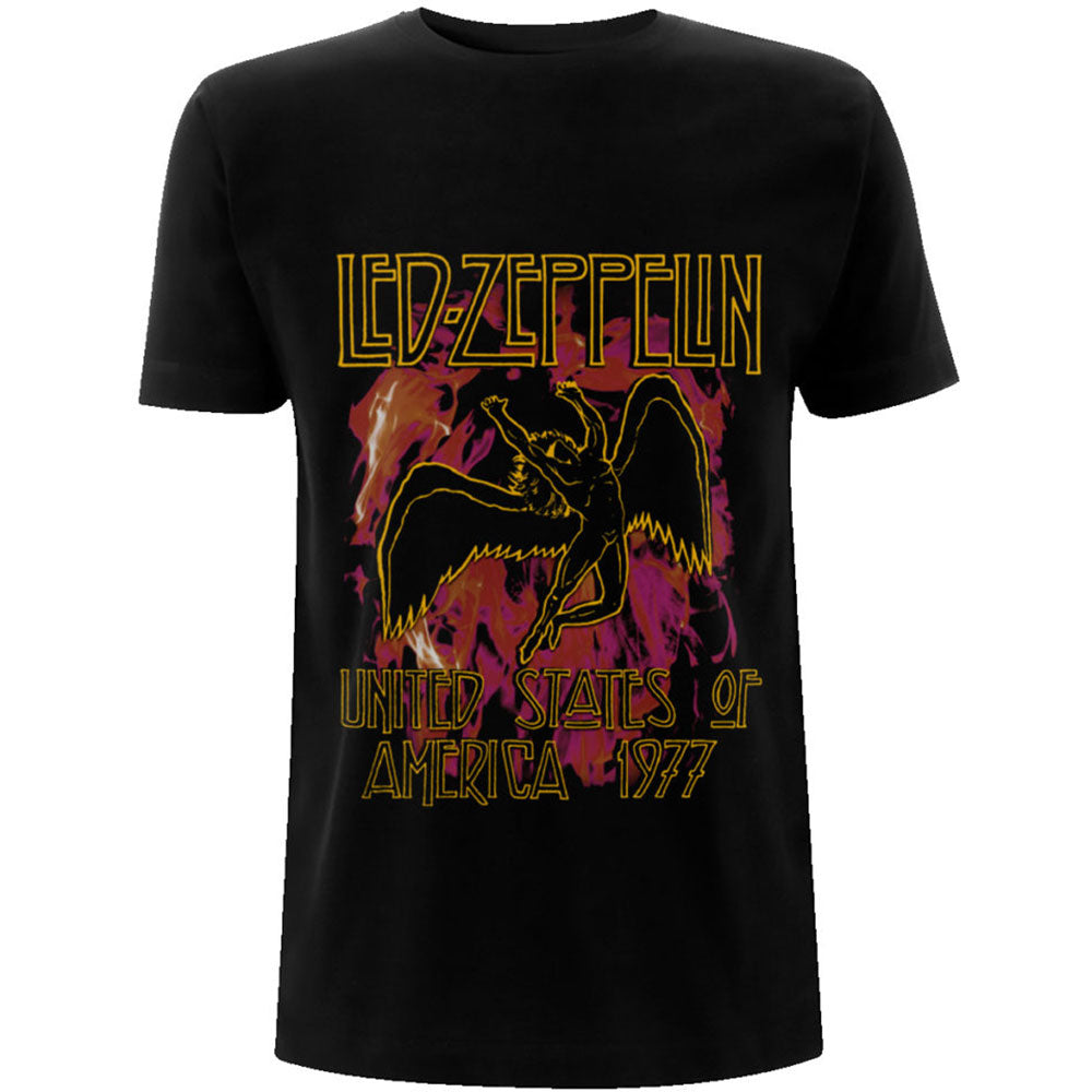 Led Zeppelin Unisex T-Shirt: Black Flames T-Shirt