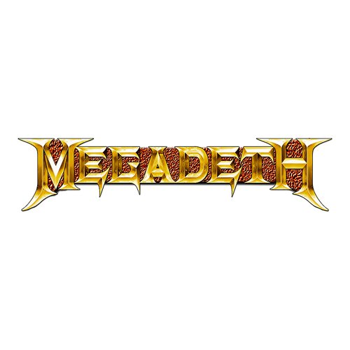 Megadeth Pin Badge: Gold Logo Speld