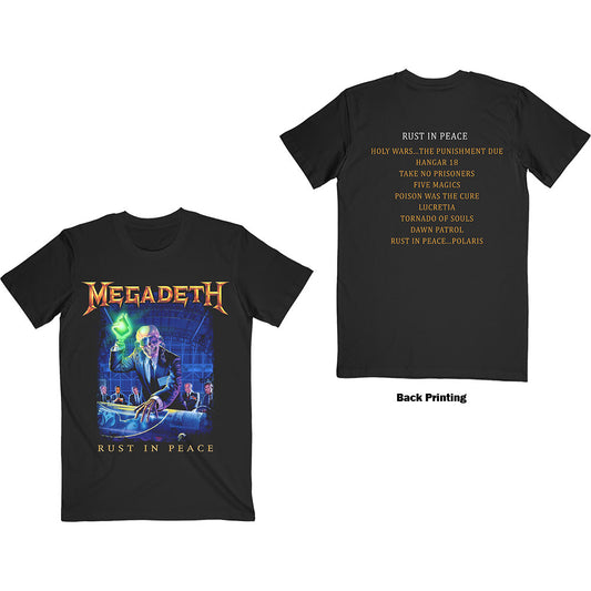 Megadeth Unisex T-Shirt: Rust In Peace Track list (Back Print) T-Shirt