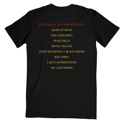 Megadeth Unisex T-Shirt: Peace Sells… Track list (Back Print) T-Shirt