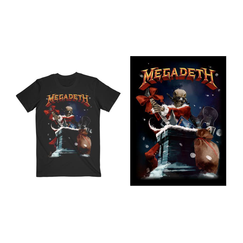 Megadeth Unisex T-Shirt: Santa Vic Chimney T-Shirt