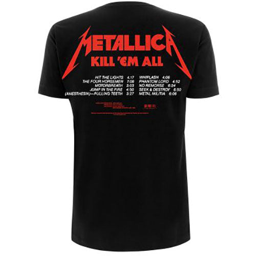 Metallica Unisex T-Shirt: Kill 'Em All Tracks (Back Print) T-Shirt