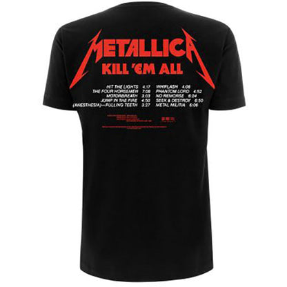 Metallica Unisex T-Shirt: Kill 'Em All Tracks (Back Print) T-Shirt