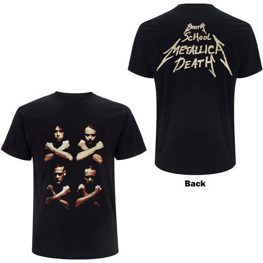 Metallica Unisex T-Shirt: Birth Death Crossed Arms (Back Print) T-Shirt