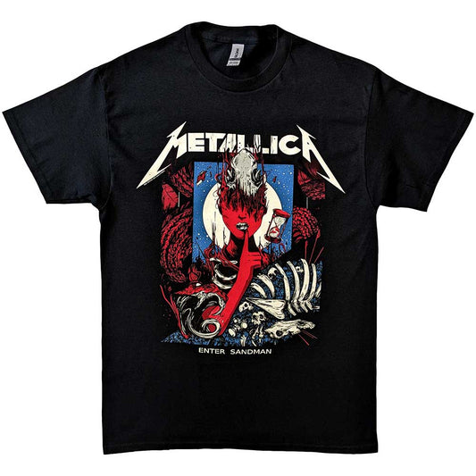 Metallica Unisex T-Shirt: Enter Sandman Poster T-Shirt