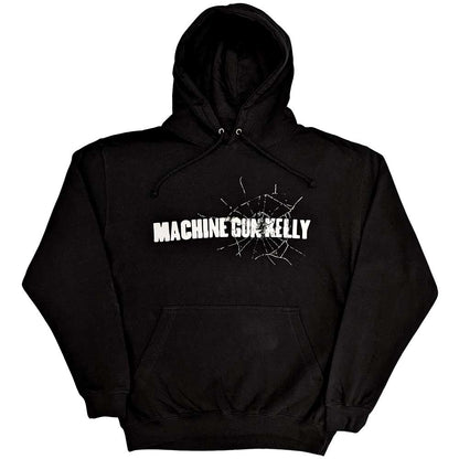 Machine Gun Kelly Unisex Pullover Hoodie: Cracked Glass (Back Print) Trui met capuchon