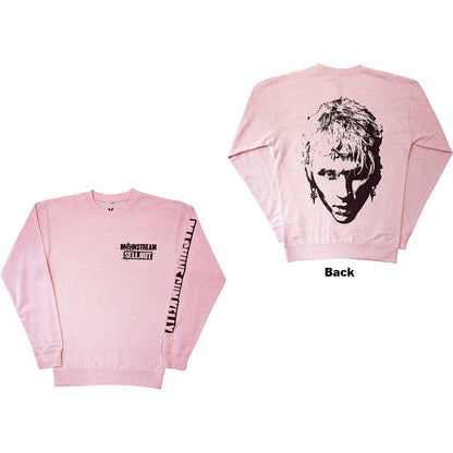 Machine Gun Kelly Unisex Sweatshirt: Pink Face (Back & Sleeve Print) Sweatshirt