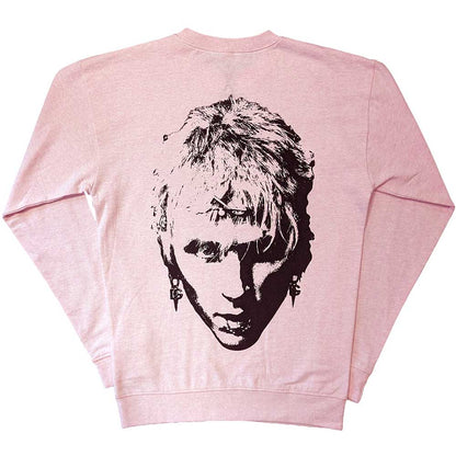 Machine Gun Kelly Unisex Sweatshirt: Pink Face (Back & Sleeve Print) Sweatshirt