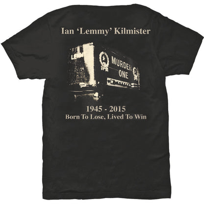 Lemmy Unisex T-Shirt: Lived to Win (Back Print) T-Shirt
