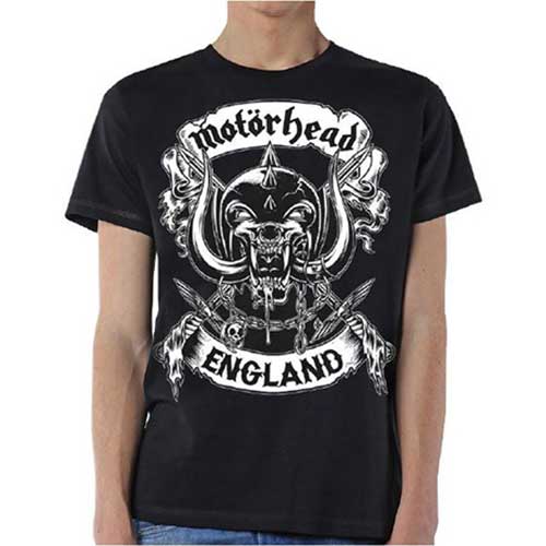 Motorhead Unisex T-Shirt: Crossed Swords England Crest T-Shirt