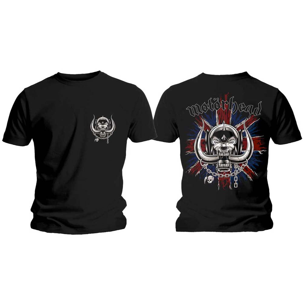 Motorhead Unisex T-Shirt: British War Pig & Logo (Back Print) T-Shirt