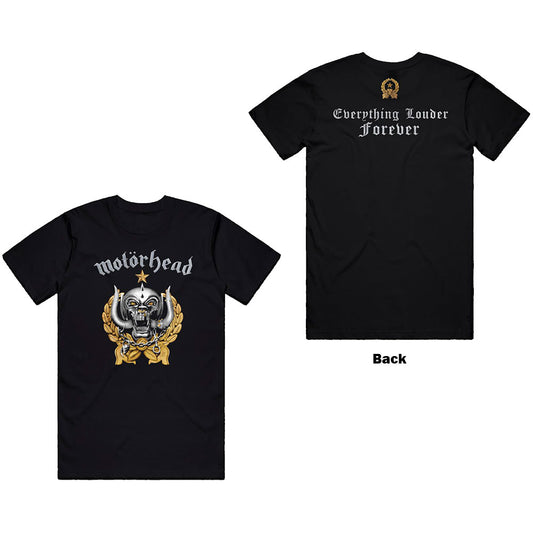 Motorhead Unisex T-Shirt: Everything Louder Forever (Back Print) T-Shirt