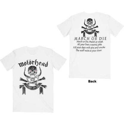Motorhead Unisex T-Shirt: March or Die (Back Print) T-Shirt