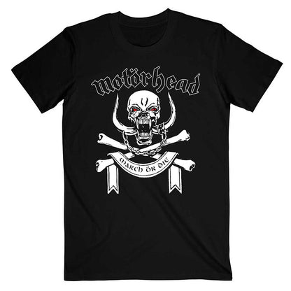 Motorhead Unisex T-Shirt: March or Die Lyrics (Back Print) T-Shirt