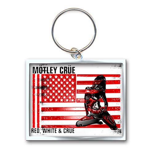 Motley Crue Keychain: Red, White & Crue (Photo-print) Sleutelhanger
