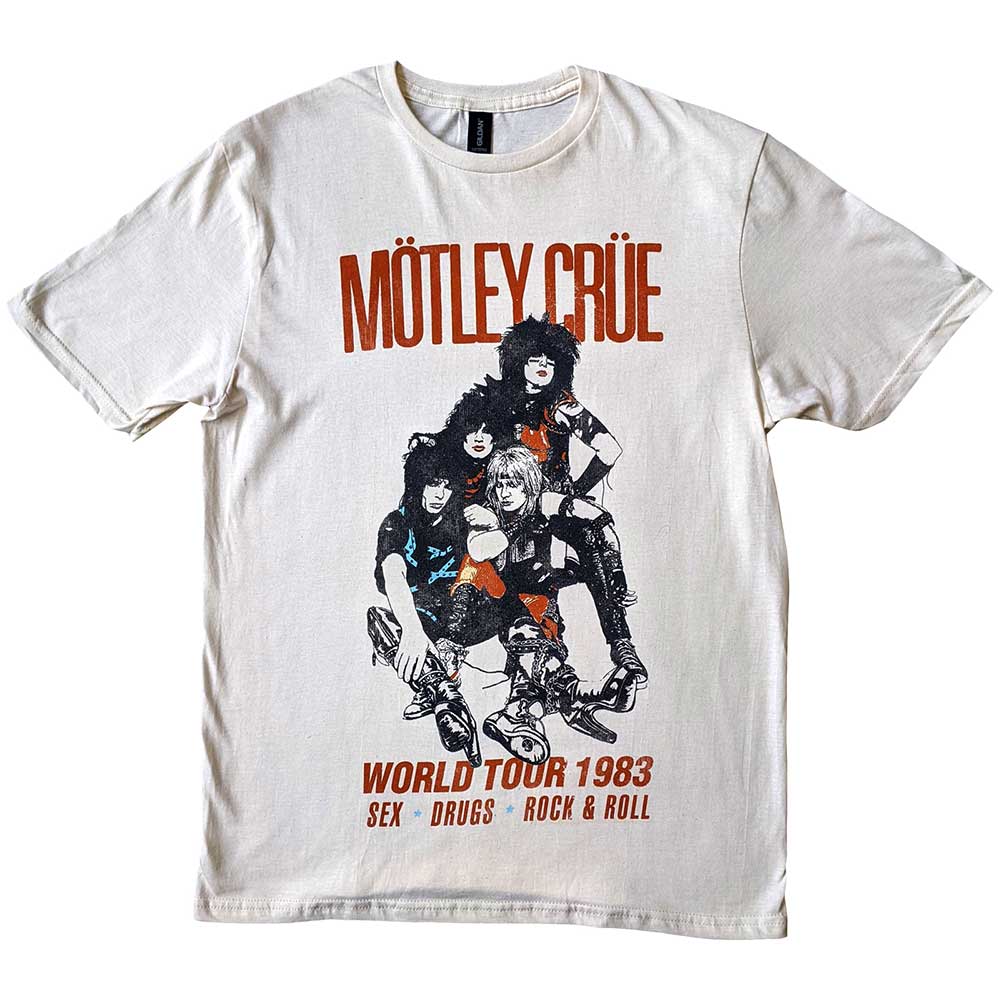 Motley Crue Unisex T-Shirt: World Tour Vintage T-Shirt