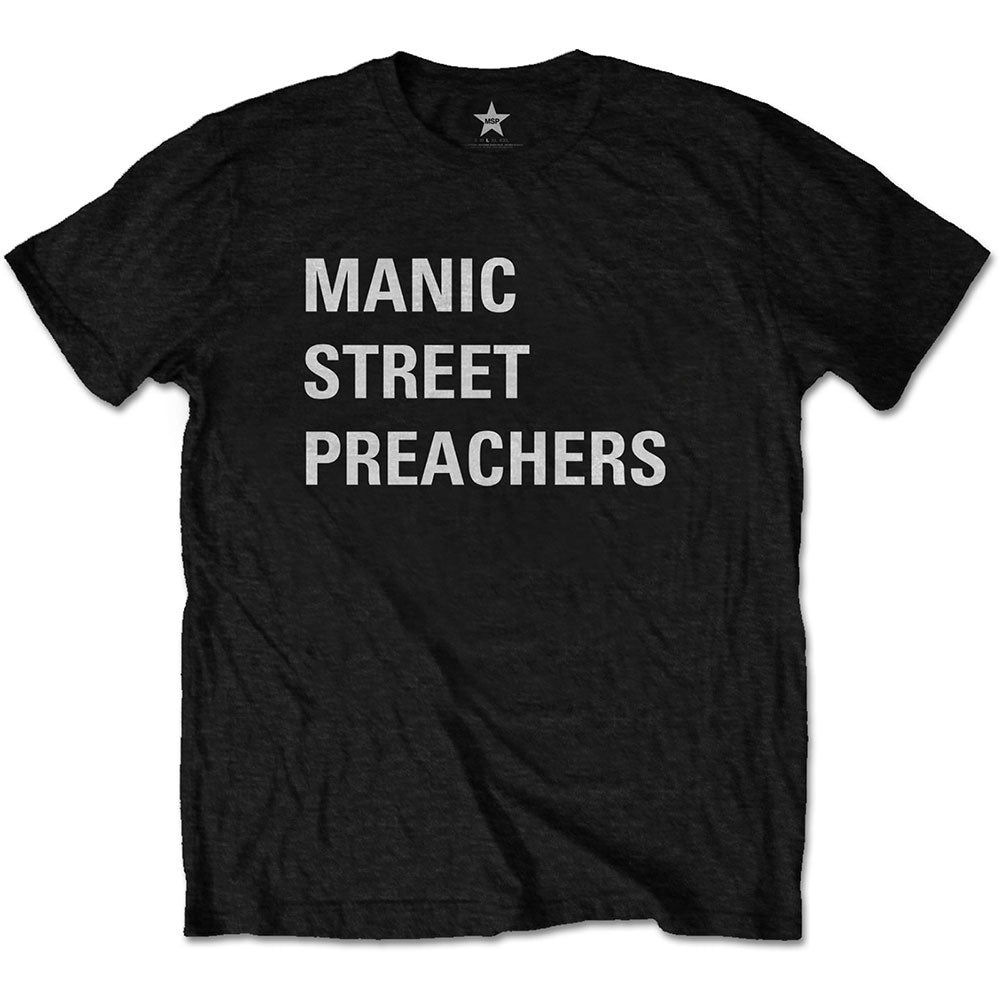 Manic Street Preachers Unisex T-Shirt: Block Logo (Back Print) T-Shirt