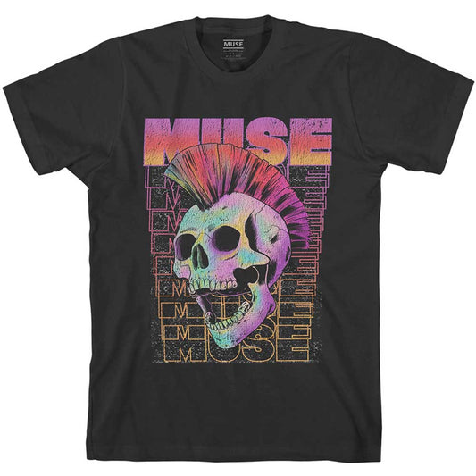 Muse Unisex T-Shirt: Mowhawk Skull T-Shirt