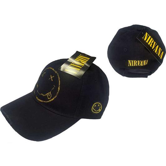 Nirvana Unisex Baseball Cap: Happy Face (Distressed) Baseballpet