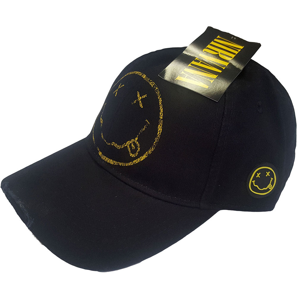Nirvana Unisex Baseball Cap: Happy Face (Distressed) Baseballpet