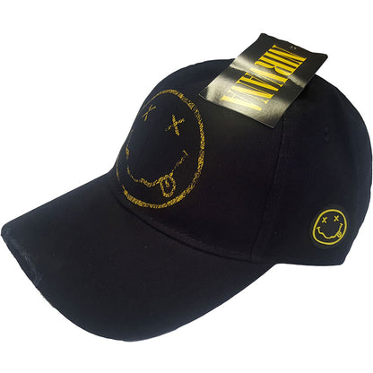 Nirvana Unisex Baseball Cap: Happy Face (Distressed) Baseballpet