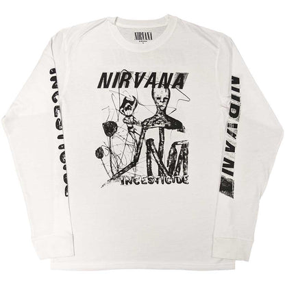 Nirvana Unisex Long Sleeve T-Shirt: Incesticide (Back & Sleeve Print) Long Sleeve T-Shirt