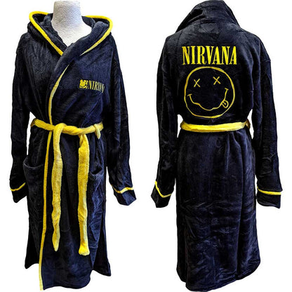 Nirvana Unisex Bathrobe: Yellow Happy Face (Small - Medium) Bathrobe